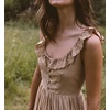 image:imageRVivimos Womens Summer Cotton Sleeveless Midi Dresses Vintage Lace Trim Button Up Tie Waist Casual ALine Flowy Long DressesKhaki