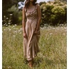 image:imageRVivimos Womens Summer Cotton Sleeveless Midi Dresses Vintage Lace Trim Button Up Tie Waist Casual ALine Flowy Long DressesKhaki