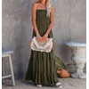 image:imageRVivimos Womens Summer Cotton Strapless Elastic Smocked Boho Beach Casual Flowy Maxi Tube DressesArmy Green2