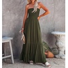 image:imageRVivimos Womens Summer Cotton Strapless Elastic Smocked Boho Beach Casual Flowy Maxi Tube DressesArmy Green2