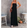 image:imageRVivimos Womens Summer Cotton Strapless Elastic Smocked Boho Beach Casual Flowy Maxi Tube DressesBlack2