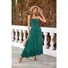 image:imageRVivimos Womens Summer Cotton Strapless Elastic Smocked Boho Beach Casual Flowy Maxi Tube DressesDarkgreen2