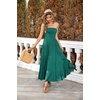 image:imageRVivimos Womens Summer Cotton Strapless Elastic Smocked Boho Beach Casual Flowy Maxi Tube DressesDarkgreen2