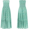 image:imageRVivimos Womens Summer Cotton Strapless Elastic Smocked Boho Beach Casual Flowy Maxi Tube DressesGreen2