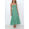 image:imageRVivimos Womens Summer Cotton Strapless Elastic Smocked Boho Beach Casual Flowy Maxi Tube DressesGreen2