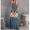 image:imageRVivimos Womens Summer Cotton Strapless Elastic Smocked Boho Beach Casual Flowy Maxi Tube DressesHazeblue2