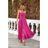 image:imageRVivimos Womens Summer Cotton Strapless Elastic Smocked Boho Beach Casual Flowy Maxi Tube DressesMagenta2