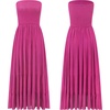 image:imageRVivimos Womens Summer Cotton Strapless Elastic Smocked Boho Beach Casual Flowy Maxi Tube DressesMagenta2