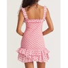 image:imageRVivimos Womens Summer Cute Strap Mini Dress Boho Casual Sleeveless Tiered Ruffle Stretchy Smocked Backless Bodycon DressesPink