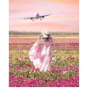 image:imageRVivimos Womens Summer Dress Chiffon Boho Puff Sleeves Ruffle Floral Print Causal Off Shoulder Split Midi DressPink