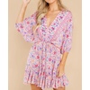 image:imageRVivimos Womens Summer Floral Dress 34 Sleeve Deep V Neck Boho Drawstring Backless Swing Mini DressPink