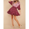 image:imageRVivimos Womens Summer Floral Dress 34 Sleeve Deep V Neck Boho Drawstring Backless Swing Mini DressRed