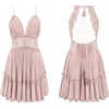 image:imageRVivimos Womens Summer Ruffles V Neck Backless Beach Short DressesDury Pink