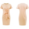 image:imageRVivimos Womens Summer Short Sleeve Cotton Solid Tieup TShirt DressApricot