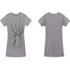 image:imageRVivimos Womens Summer Short Sleeve Cotton Solid Tieup TShirt DressGrey