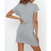 image:imageRVivimos Womens Summer Short Sleeve Cotton Solid Tieup TShirt DressGrey