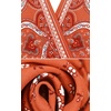 image:imageRVivimos Womens Summer Short Sleeve Floral Print Bohemian Beach Waist Tie Wrap Long Flowy Dress with SlitBurnt Orange
