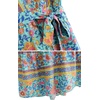 image:imageRVivimos Womens Summer Short Sleeve Floral Print Bohemian Beach Waist Tie Wrap Long Flowy Dress with SlitGreen