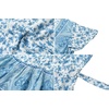 image:imageRVivimos Womens Summer Short Sleeve Floral Print Bohemian Beach Waist Tie Wrap Long Flowy Dress with SlitWhiteblue