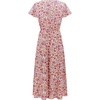 image:imageRVivimos Womens Summer Short Sleeve Floral Print V Neck Wrap Midi Dress with SlitPink
