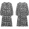 image:imageRVivimos Womens Summer V Neck Casual Dresses Lantern Sleeve Boho Floral Print Loose Flowy Mini DressBlack