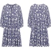 image:imageRVivimos Womens Summer V Neck Casual Dresses Lantern Sleeve Boho Floral Print Loose Flowy Mini DressDarkblue