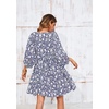 image:imageRVivimos Womens Summer V Neck Casual Dresses Lantern Sleeve Boho Floral Print Loose Flowy Mini DressDarkblue