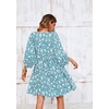 image:imageRVivimos Womens Summer V Neck Casual Dresses Lantern Sleeve Boho Floral Print Loose Flowy Mini DressLightblue