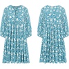 image:imageRVivimos Womens Summer V Neck Casual Dresses Lantern Sleeve Boho Floral Print Loose Flowy Mini DressLightblue