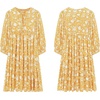 image:imageRVivimos Womens Summer V Neck Casual Dresses Lantern Sleeve Boho Floral Print Loose Flowy Mini DressYellow