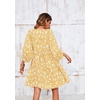 image:imageRVivimos Womens Summer V Neck Casual Dresses Lantern Sleeve Boho Floral Print Loose Flowy Mini DressYellow