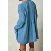 image:imageRVivimos Womens Tunic Dress Fall Cotton Button Down Long Sleeves Casual Mini Shirt DressBlue