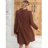 image:imageRVivimos Womens Tunic Dress Fall Cotton Button Down Long Sleeves Casual Mini Shirt DressBrown