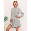 image:imageRVivimos Womens Tunic Dress Fall Cotton Button Down Long Sleeves Casual Mini Shirt DressGrey