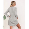image:imageRVivimos Womens Tunic Dress Fall Cotton Button Down Long Sleeves Casual Mini Shirt DressGrey