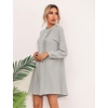 image:imageRVivimos Womens Tunic Dress Fall Cotton Button Down Long Sleeves Casual Mini Shirt DressGrey