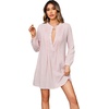 image:imageRVivimos Womens Tunic Dress Fall Cotton Button Down Long Sleeves Casual Mini Shirt DressLightpink