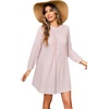 image:imageRVivimos Womens Tunic Dress Fall Cotton Button Down Long Sleeves Casual Mini Shirt DressLightpink