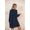 image:imageRVivimos Womens Tunic Dress Fall Cotton Button Down Long Sleeves Casual Mini Shirt DressNavyblue
