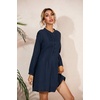 image:imageRVivimos Womens Tunic Dress Fall Cotton Button Down Long Sleeves Casual Mini Shirt DressNavyblue