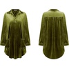 image:imageRVivimos Womens Velvet Long Sleeve Pocket Casual Mini Shirt DressArmy Green