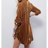 image:imageRVivimos Womens Velvet Long Sleeve Pocket Casual Mini Shirt DressBrown