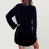 image:imageRVivimos Womens Velvet Long Sleeve Pocket Casual Mini Shirt DressDarkblue