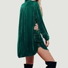 image:imageRVivimos Womens Velvet Long Sleeve Pocket Casual Mini Shirt DressDarkgreen