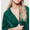 image:imageRVivimos Womens Velvet Long Sleeve Pocket Casual Mini Shirt DressDarkgreen