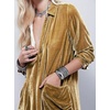 image:imageRVivimos Womens Velvet Long Sleeve Pocket Casual Mini Shirt DressGold