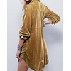 image:imageRVivimos Womens Velvet Long Sleeve Pocket Casual Mini Shirt DressGold