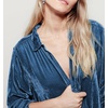 image:imageRVivimos Womens Velvet Long Sleeve Pocket Casual Mini Shirt DressHazeblue