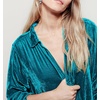 image:imageRVivimos Womens Velvet Long Sleeve Pocket Casual Mini Shirt DressSeablue