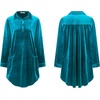 image:imageRVivimos Womens Velvet Long Sleeve Pocket Casual Mini Shirt DressSeablue